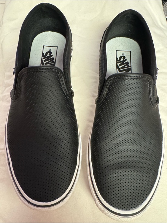 Vans Shoes - Vans Black Perforated Leather Slip-On Loafers